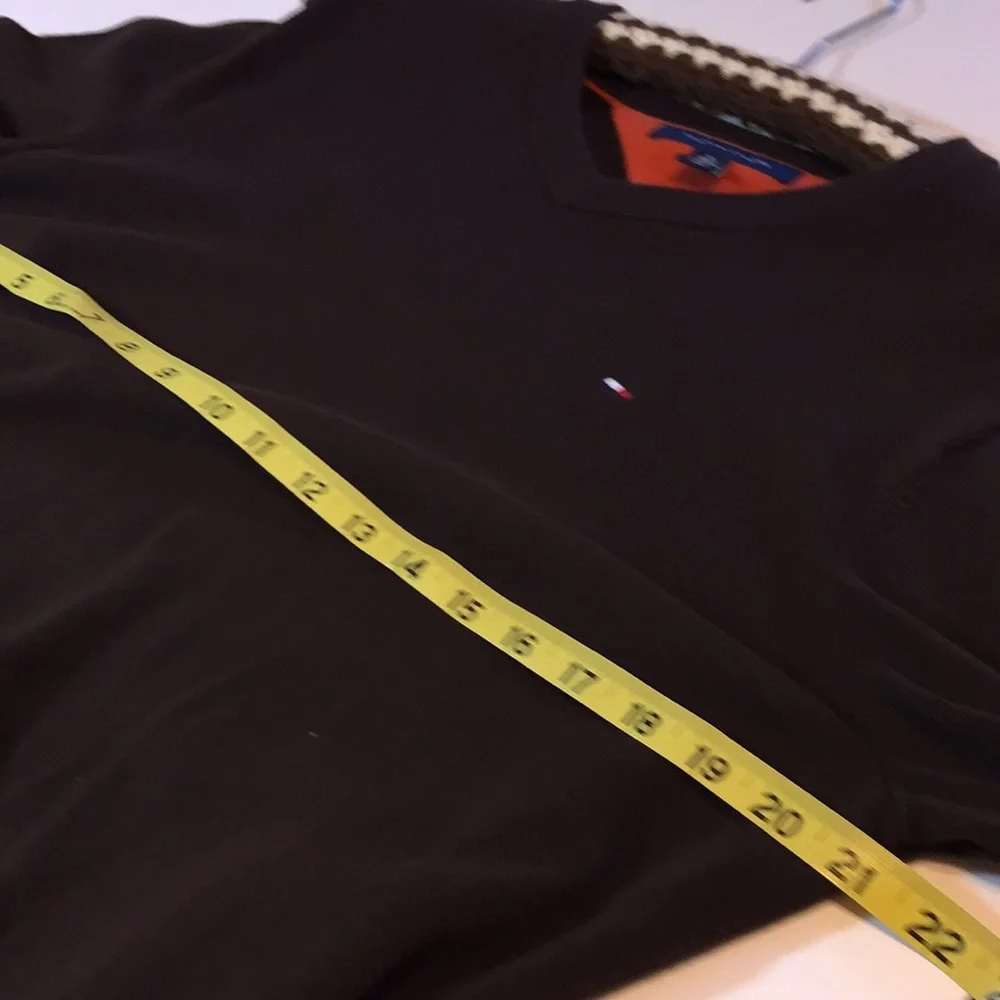 Tommy Hilfiger Brown V-neck Cotton Sweater Size Medium